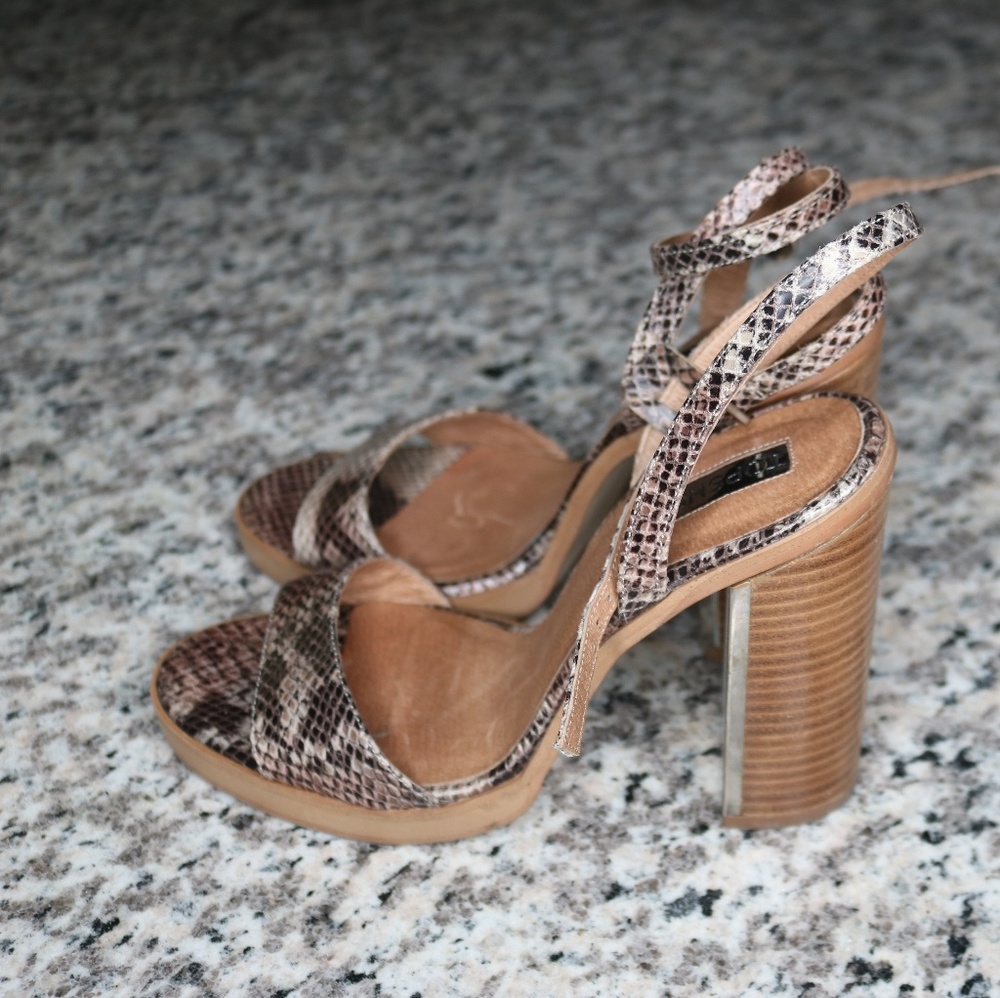 Top shop Faux Snake skin heeled sandals